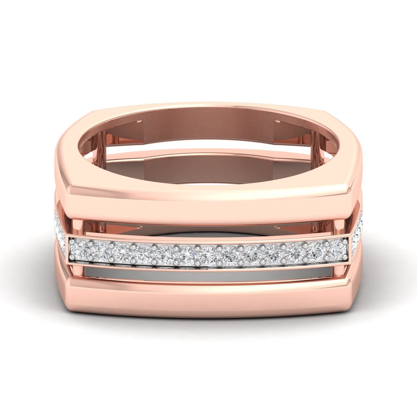 Geometric Mens Diamond Ring