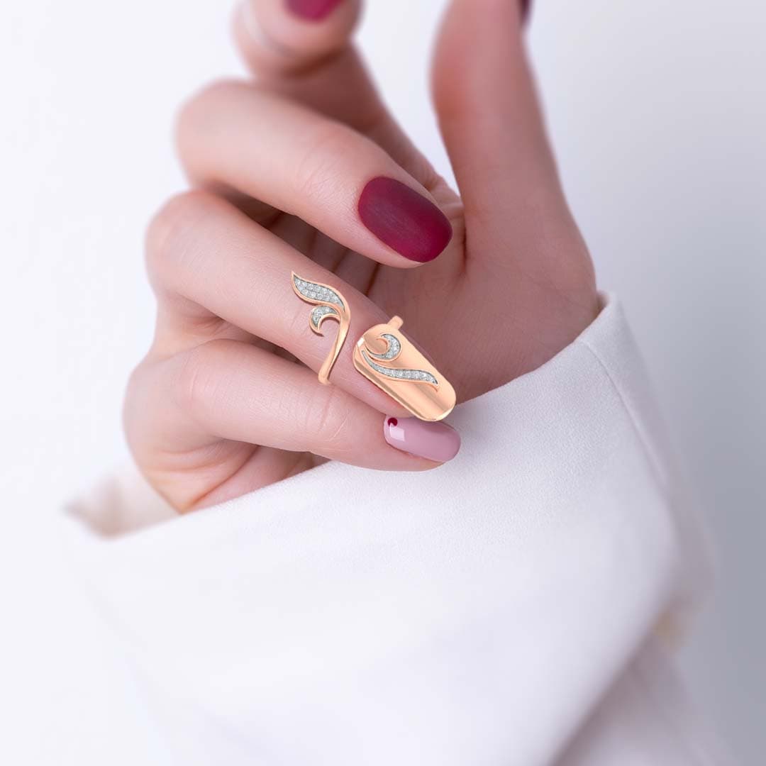 Classic Diamond Finger Nail Ring