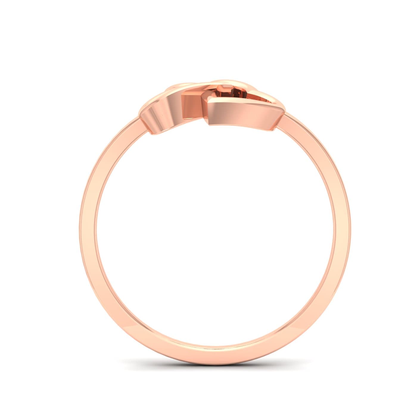 Twin Heart Plain Gold Ring