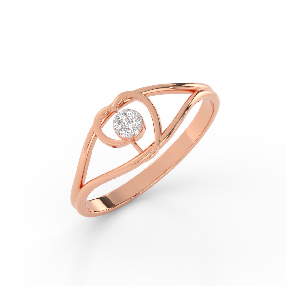 Endless Love Half Heart Diamond Ring