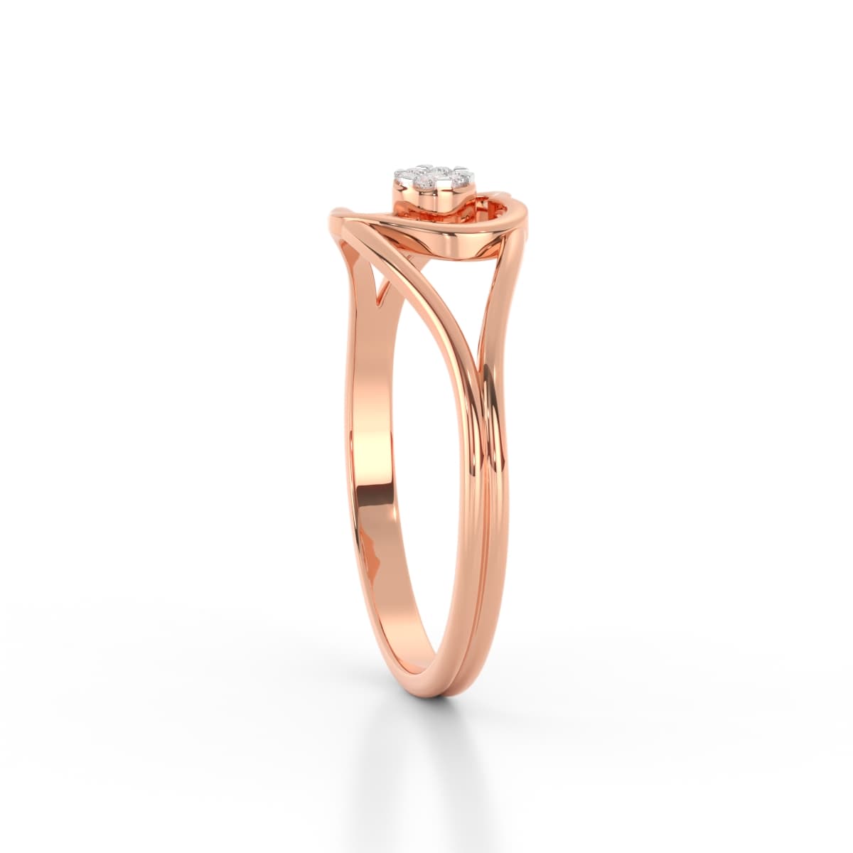 Endless Love Half Heart Diamond Ring