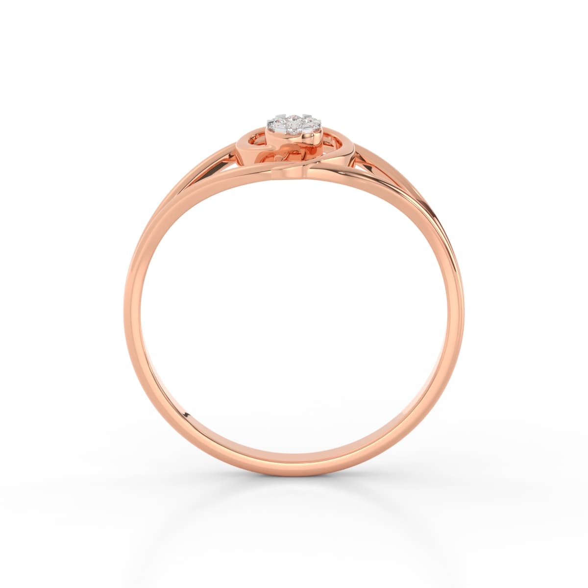 Endless Love Half Heart Diamond Ring