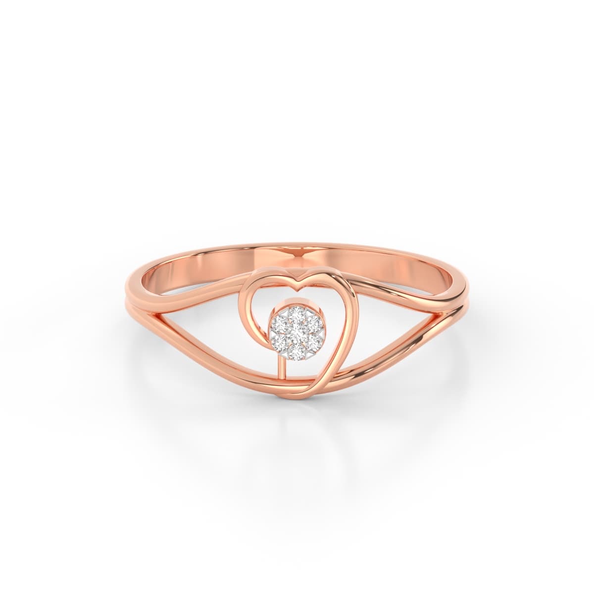 Endless Love Half Heart Diamond Ring