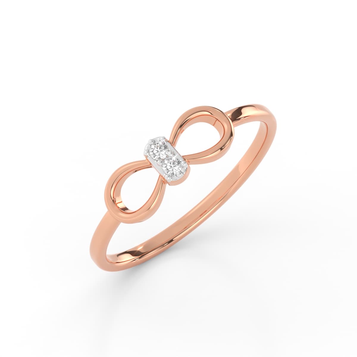 Classic Bow Diamond Ring For Office Wear